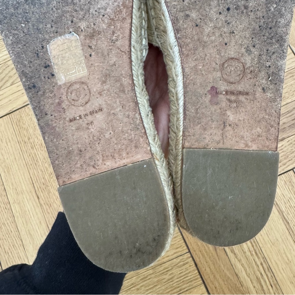 Chanel Interlocking Cc Logo Espadrilles Slides - image 8